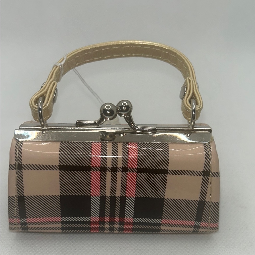 Plaid Beige and Black Handbag
